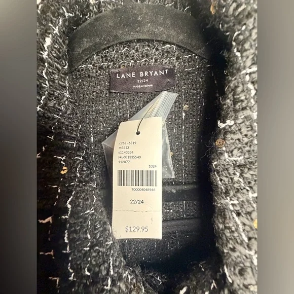 Lane Bryant Black & Gold Sequin Tweed Shacket size 22/24 NWT - Picture 5 of 7